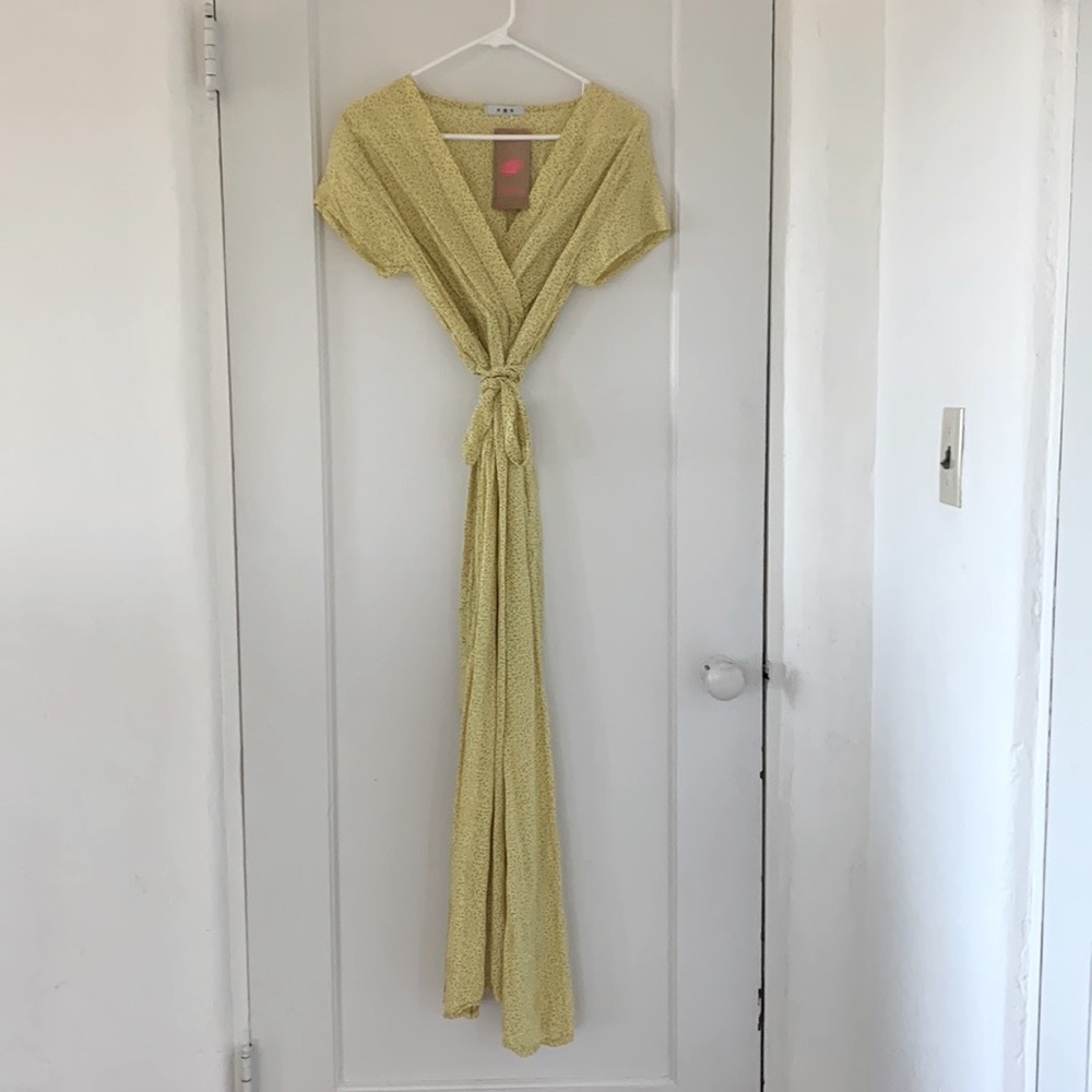 Long yellow print dress